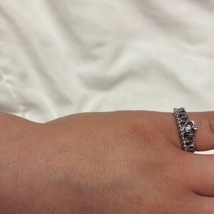 Pandora Silver Heart Band Ring
